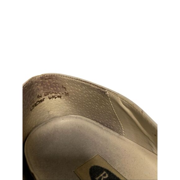 Flawed Rockport Beige Square Toe Low Heel Shoes Womens 8M Dry Rot Art Project - Picture 11 of 12